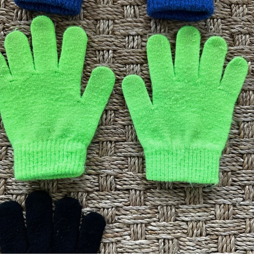 Kids Colorful Knit Gloves Set